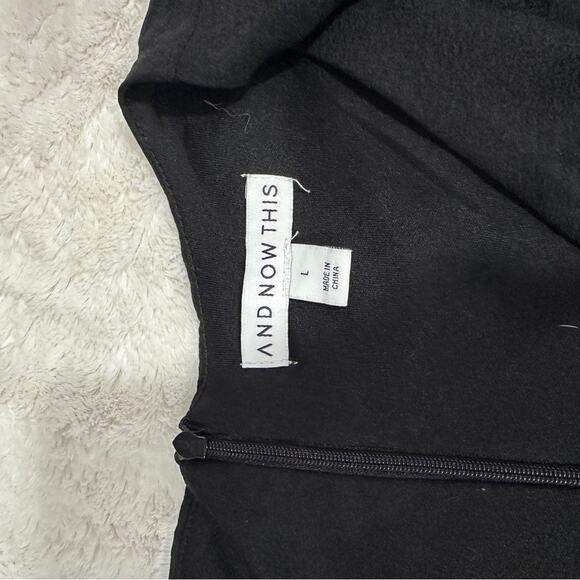 And Now This Size L Black Cut Out Elegant Textured Midi Dress Date Night Neutral - Picture 6 of 11